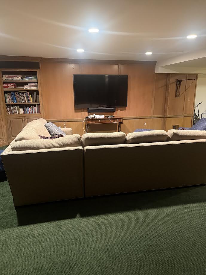 Basement home theater and rec room installation by Rtechwork in Grosse Pointe